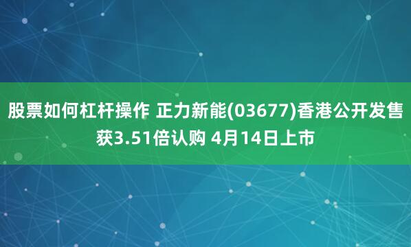 股票如何杠杆操作 正力新能(03677)香港公开发售获3.51倍认购 4月14日上市