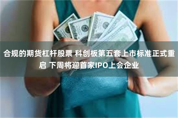 合规的期货杠杆股票 科创板第五套上市标准正式重启 下周将迎首家IPO上会企业